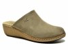 Klapki skóra 39 taupe FILIPPO 7567 skórzane na koturnie zamsz